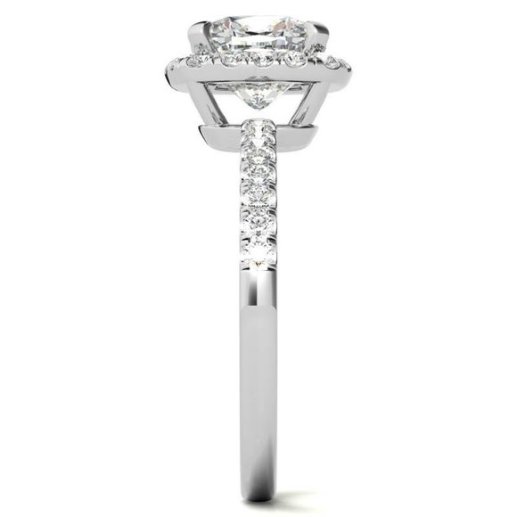 7mm-1.50Ct Cushion Moissanite Ring & Lab Diamond - Picture 6 of 8